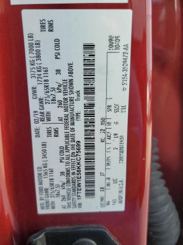 2019 FORD F150 SUPER - 1FTEW1E58KKC75699