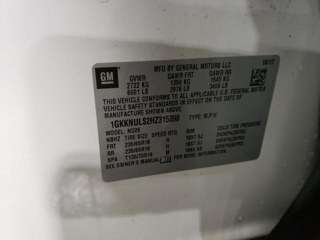2017 GMC ACADIA SLT - 1GKKNULS2HZ315098