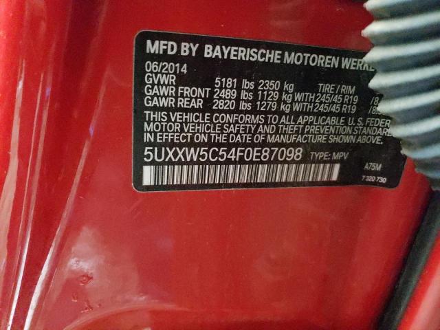 2015 BMW X4 XDRIVE3 - 5UXXW5C54F0E87098