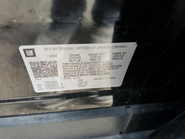 2021 CHEVROLET EQUINOX PR - 2GNAXXEV7M6113381