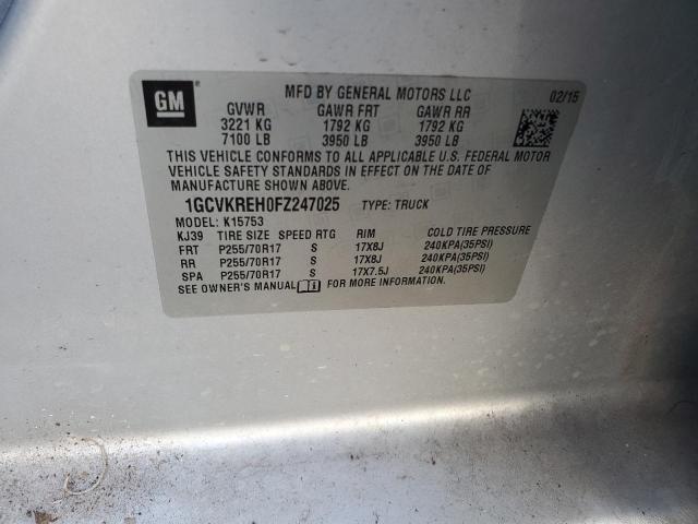 2015 CHEVROLET SILVERADO K1500 LT - 1GCVKREH0FZ247025