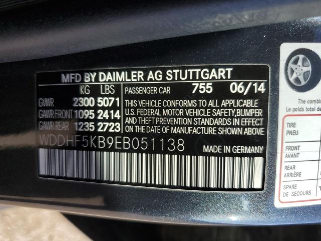 VIN WDDHF5KB9EB051138 2014 MERCEDES-BENZ E-CLASS no.12