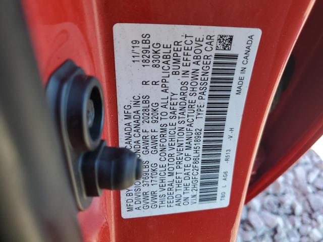 2020 HONDA CIVIC SPOR - 2HGFC2F86LH518982