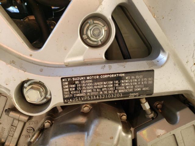 2003 SUZUKI SV650 JS1VP53A432103203