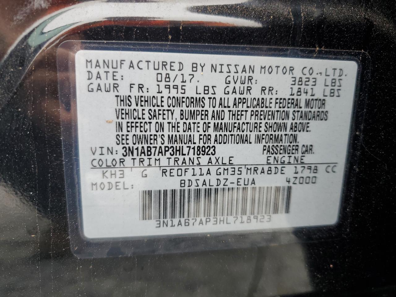 Lot #3006514097 2017 NISSAN SENTRA S