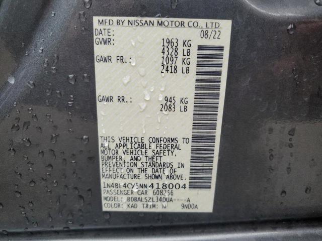 2022 NISSAN ALTIMA SR - 1N4BL4CV5NN418004