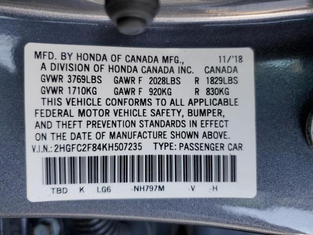 2019 HONDA CIVIC SPOR - 2HGFC2F84KH507235