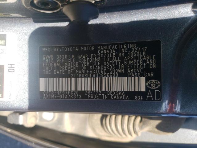 2017 TOYOTA COROLLA L - 2T1BURHE9HC856609