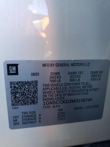 2021 CHEVROLET SUBURBAN C - 1GNSCCKD2MR158740