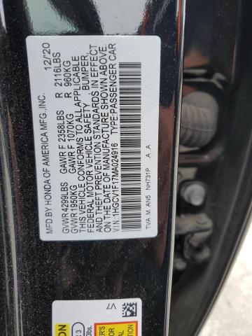 VIN 1HGCV1F17MA024916 2021 HONDA ACCORD no.12