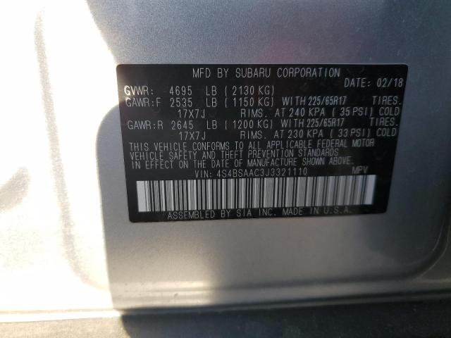 2018 SUBARU OUTBACK 2. - 4S4BSAAC3J3321110