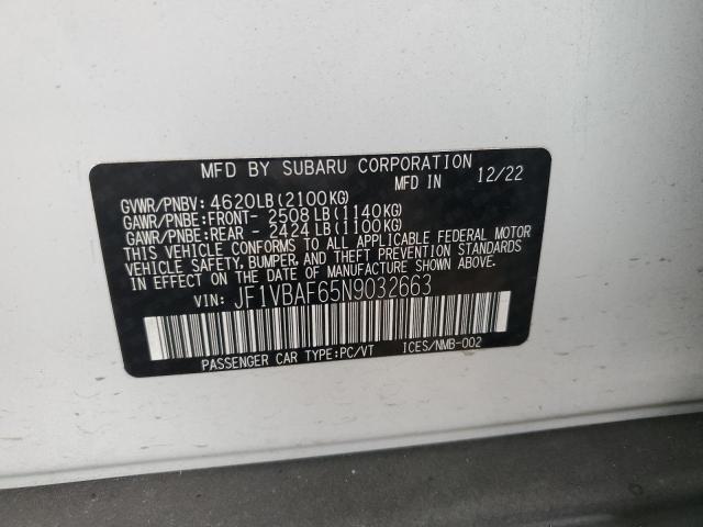 2022 SUBARU WRX PREMIU - JF1VBAF65N9032663