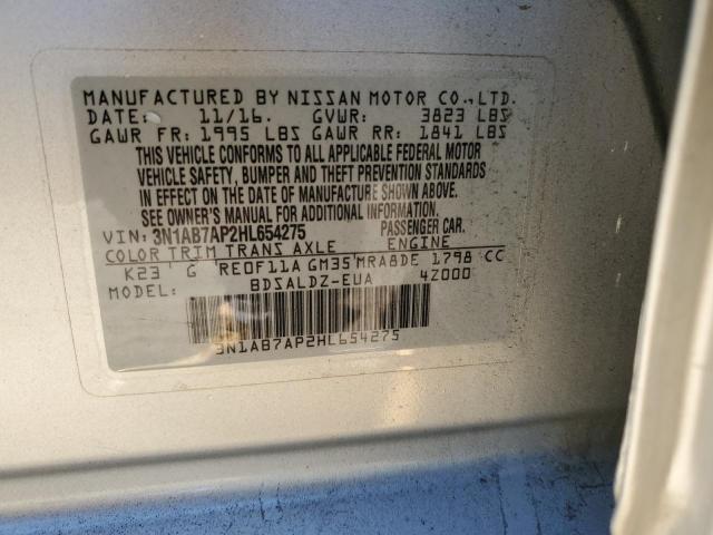 2017 NISSAN SENTRA S - 3N1AB7AP2HL654275