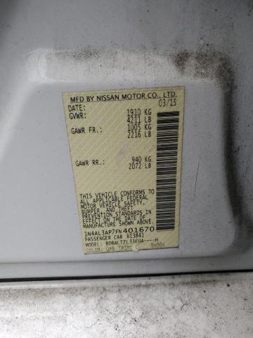 2015 NISSAN ALTIMA 2.5 - 1N4AL3AP7FN401670