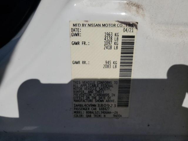 2021 NISSAN ALTIMA SR - 1N4BL4CV9MN380923
