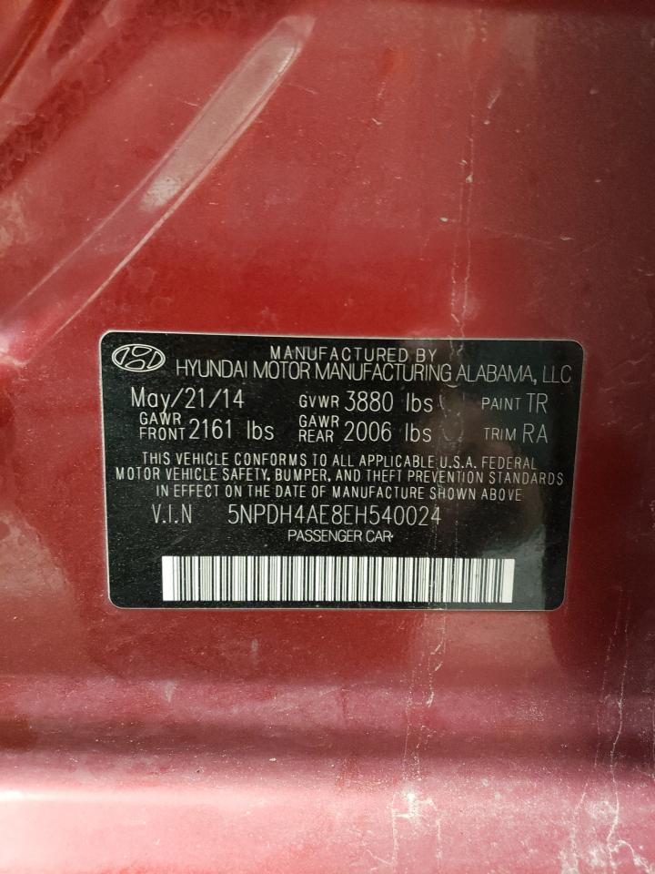 Lot #3024447566 2014 HYUNDAI ELANTRA SE