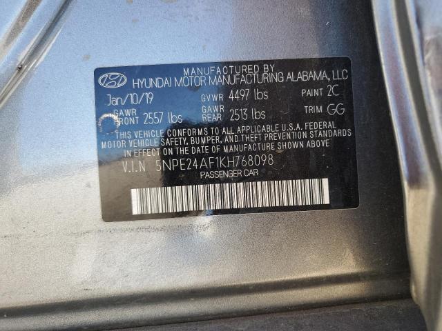 VIN 5NPE24AF1KH768098 2019 HYUNDAI SONATA no.12