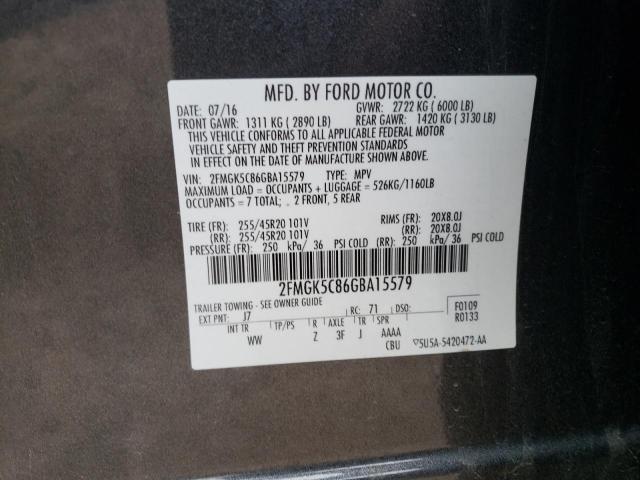 2016 FORD FLEX SEL - 2FMGK5C86GBA15579