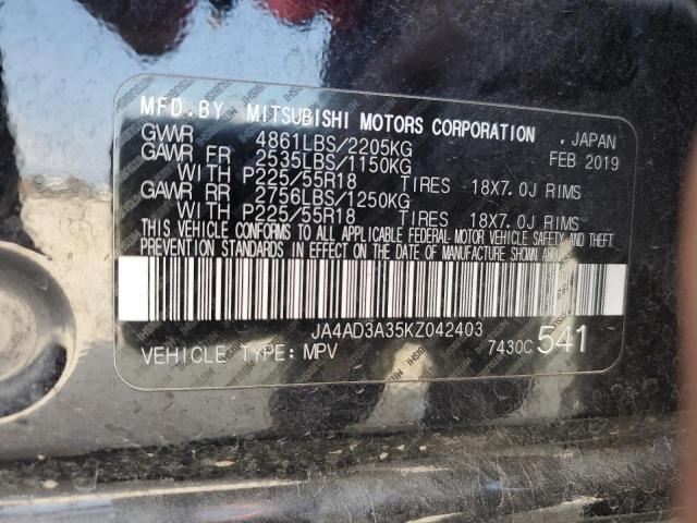 2019 MITSUBISHI OUTLANDER - JA4AD3A35KZ042403