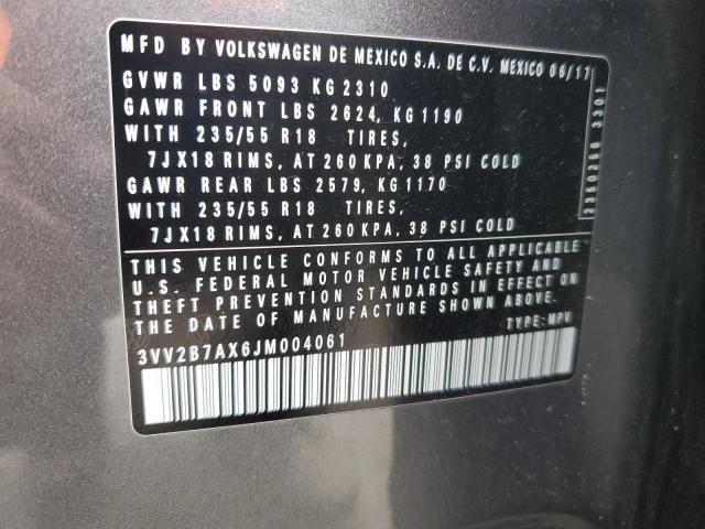2018 VOLKSWAGEN TIGUAN SE - 3VV2B7AX6JM004061