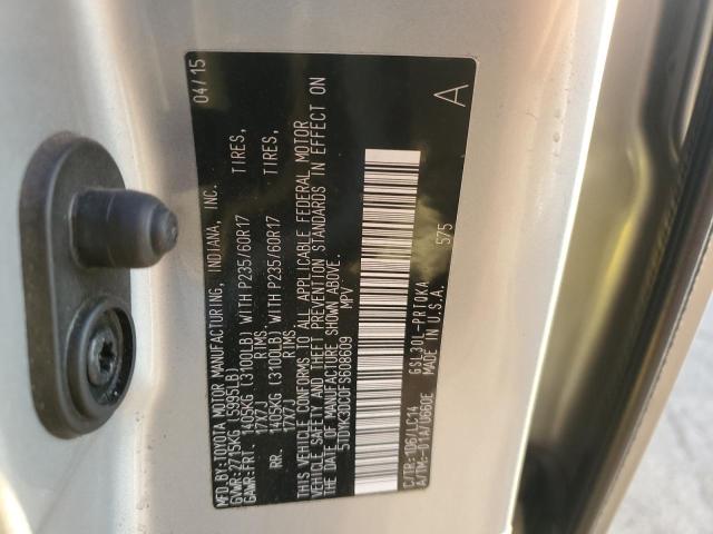 2015 TOYOTA SIENNA XLE 5TDYK3DC0FS608609