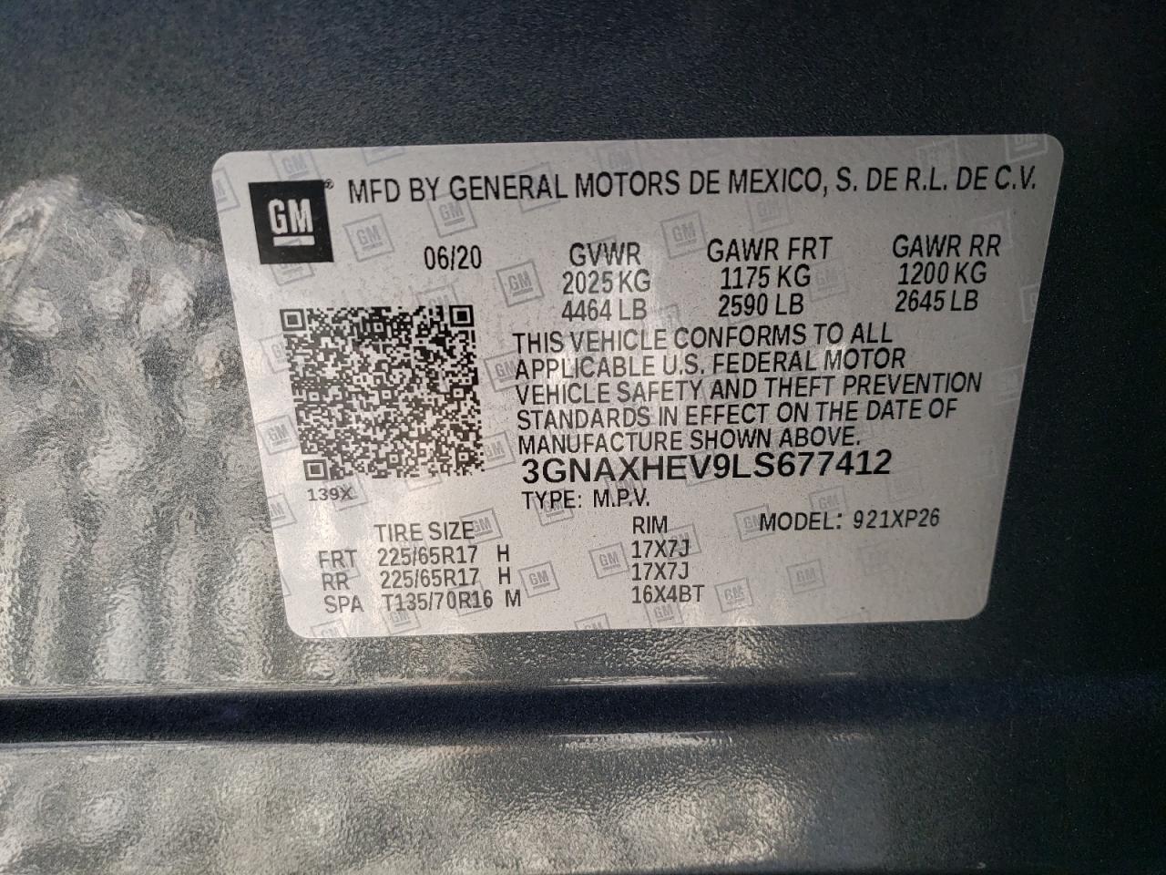 Lot #3024687591 2020 CHEVROLET EQUINOX LS