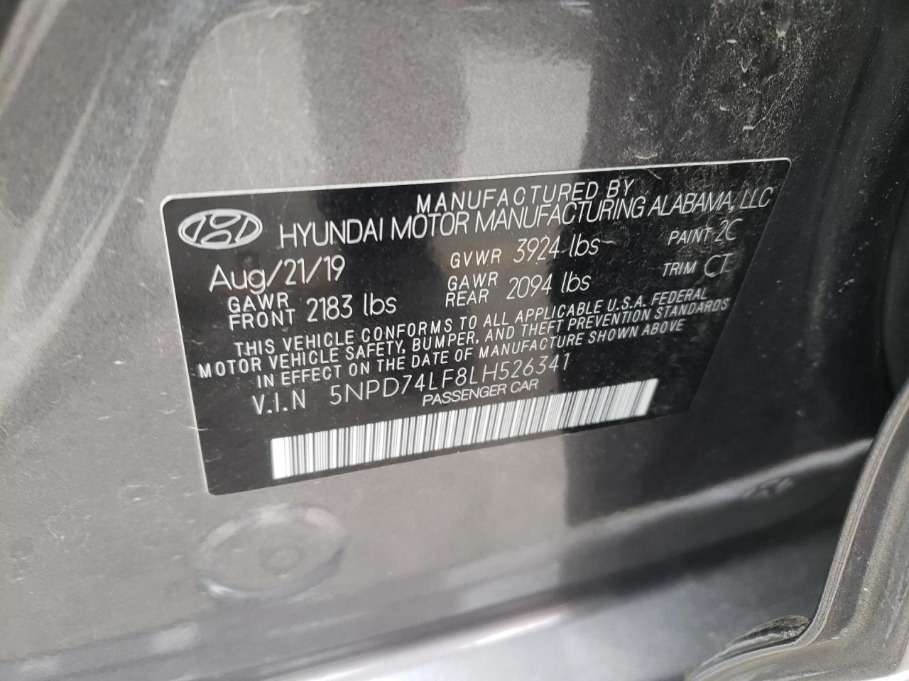 Lot #2979513605 2020 HYUNDAI ELANTRA SE