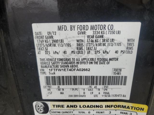 VIN 1FTFW1ET4DFA02662 2013 FORD F-150 no.13