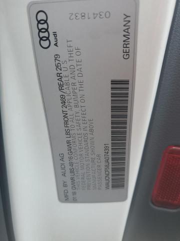 2018 AUDI A5 PRESTIG WAUCNCF58JA074391