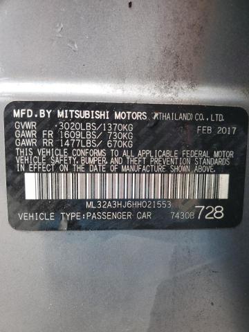 2017 MITSUBISHI MIRAGE ES - ML32A3HJ6HH021553