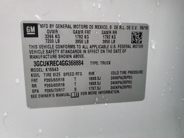 2016 CHEVROLET SILVERADO - 3GCUKREC4GG368884
