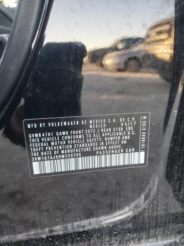 2017 VOLKSWAGEN JETTA S 3VW167AJ9HM339705