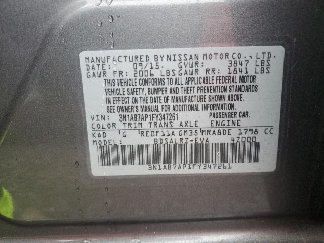 2015 NISSAN SENTRA S - 3N1AB7AP1FY347261