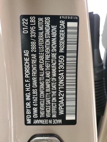 2022 PORSCHE TAYCAN - WP0AA2Y10NSA13050