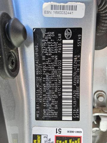 VIN 4T1C11AK0MU582322 2021 TOYOTA CAMRY no.12