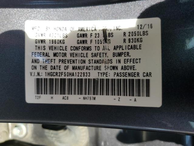 2017 HONDA ACCORD SPO - 1HGCR2F50HA122933