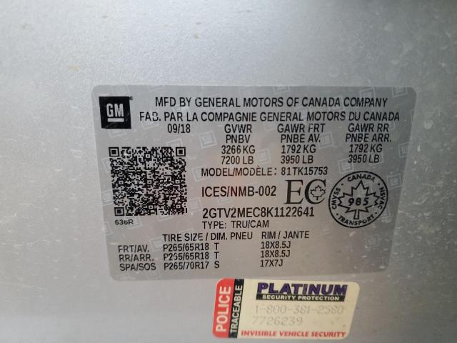 2019 GMC SIERRA LIM 2GTV2MEC8K1122641