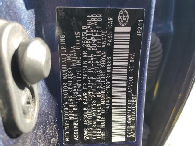 2015 TOYOTA CAMRY LE - 4T4BF1FK8FR488686