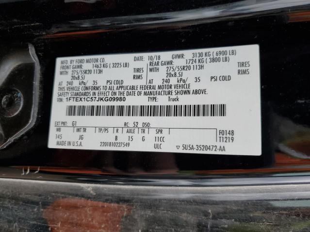 VIN 1FTEX1C57JKG09980 2018 Ford F-150, Super Cab no.12