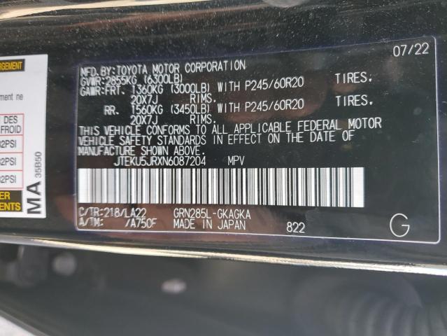 2022 TOYOTA 4RUNNER LI JTEKU5JRXN6087204