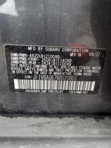 2022 SUBARU WRX GT JF1VBAU67N8020801