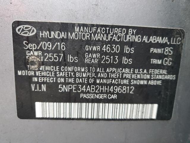 VIN 5NPE34AB2HH496812 2017 HYUNDAI SONATA no.12