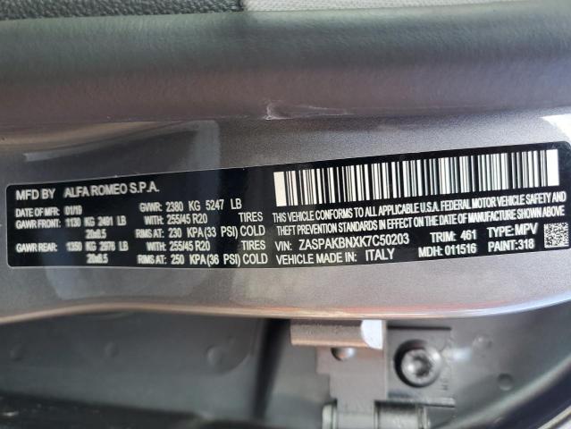 2019 ALFA ROMEO STELVIO TI - ZASPAKBNXK7C50203