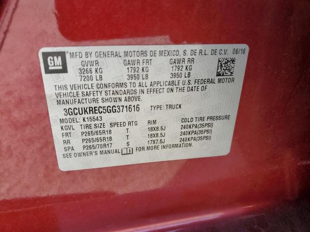 2016 CHEVROLET SILVERADO - 3GCUKREC5GG371616