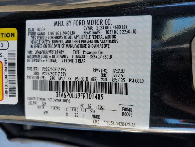 VIN 3FA6P0LU9FR101489 2015 Ford Fusion, Se Hybrid no.12