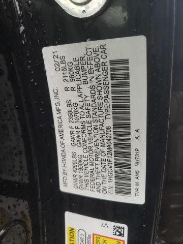 VIN 1HGCV1F12MA042708 2021 HONDA ACCORD no.12