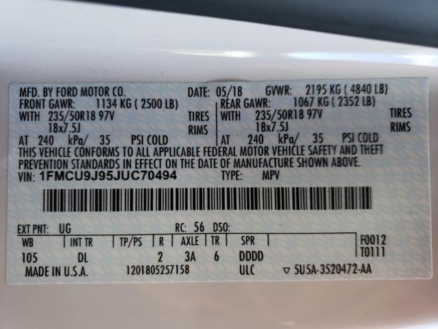 2018 FORD ESCAPE TIT - 1FMCU9J95JUC70494