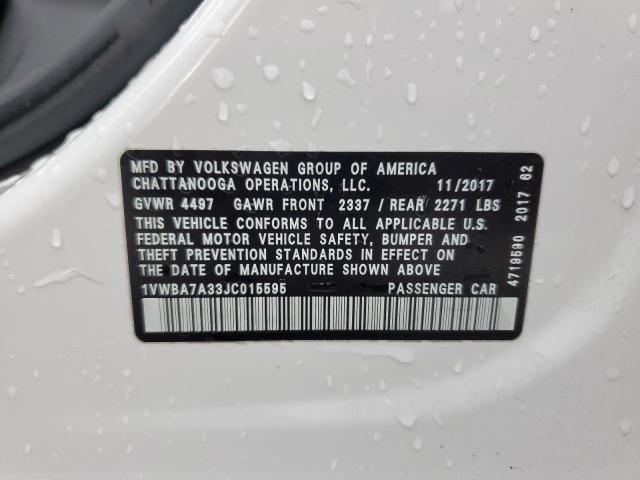 2018 VOLKSWAGEN PASSAT SE - 1VWBA7A33JC015595