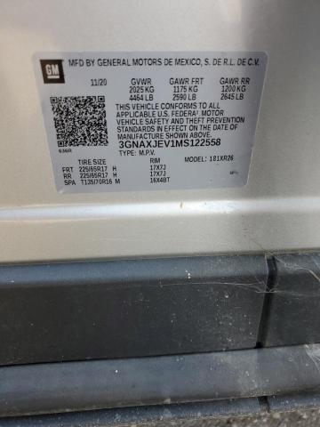 2021 CHEVROLET EQUINOX LT - 3GNAXJEV1MS122558