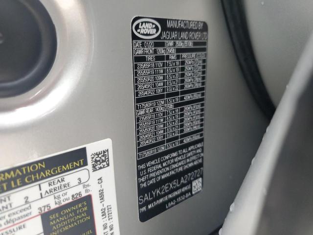 2020 LAND ROVER RANGE ROVE - SALYK2EX5LA272727